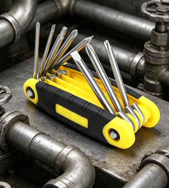 23 Folding Screwdriver Set Steel Portable Tool for Vehicle Repair - Image 1