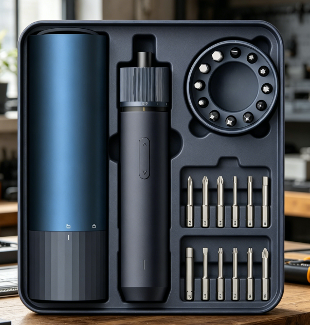 42 Electric Screwdriver Set USB Rechargeable LED Light Tool - Image 1