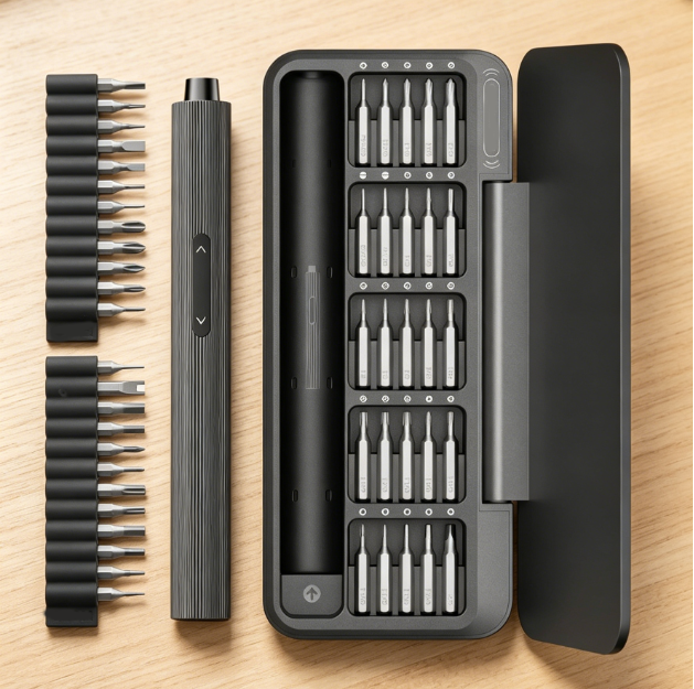 48 Electric Precision Screwdriver Set Magnetic Bit Storage - Image 1