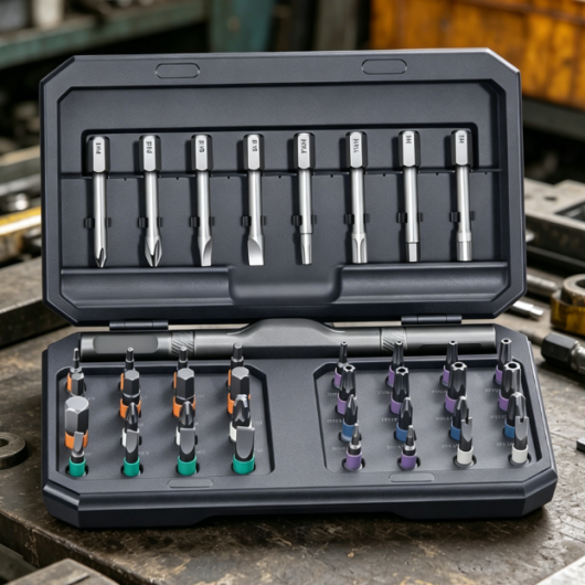 Magnetic Ratchet Screwdriver Set Multi Bit Tool Kit